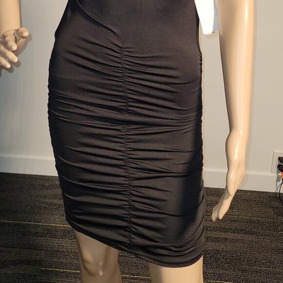 Sexy Women Black Mini Stretch Backless Dress with Rhinestone Accent Small N7872 - Picture 2 of 7